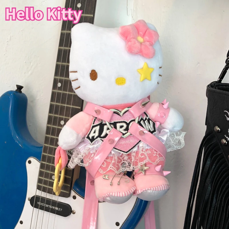 

Hello Kitty Y2k Plush Toy Kawaii Sanrio Plushie Doll Kt Cat Cartoon Stuff Toy Anime Messenger Shoulder Bag Soft Accessories Gift