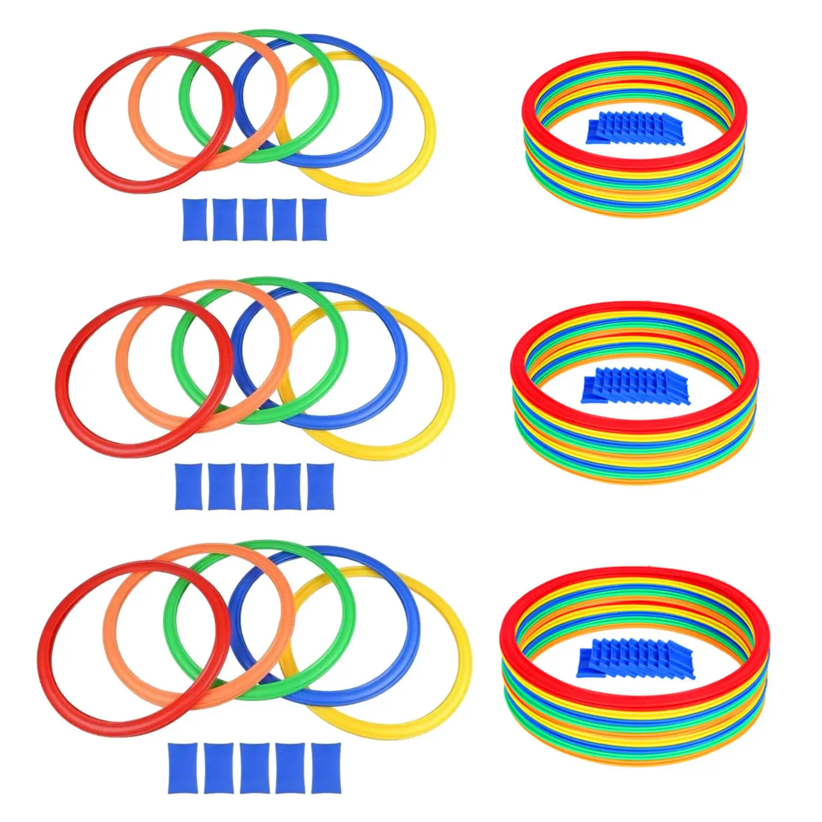 

Hopscotch Rings Game with Connectors Kids Colored Sports Sensory Training Equipment Preschool Teaching Aid Game Toy Hopscotch