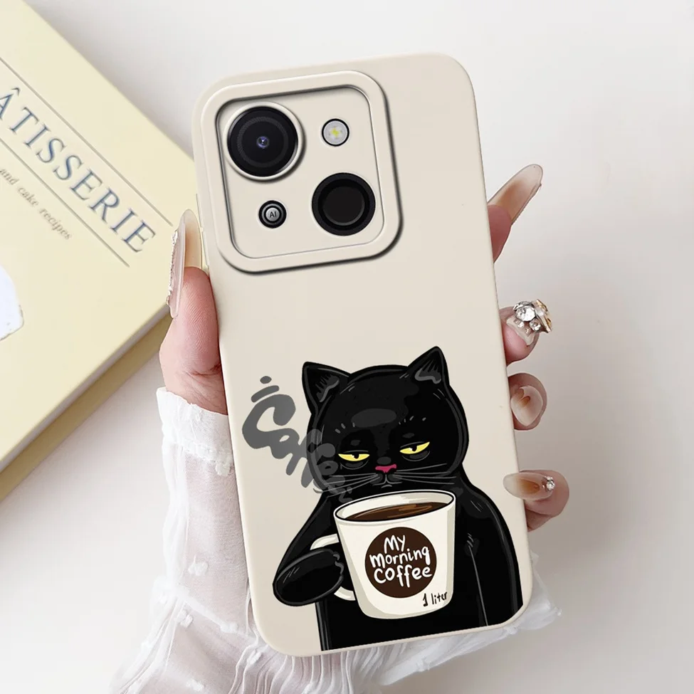 Cute Cat & Floral Silicone Phone Case - Stylish Protective Bumper