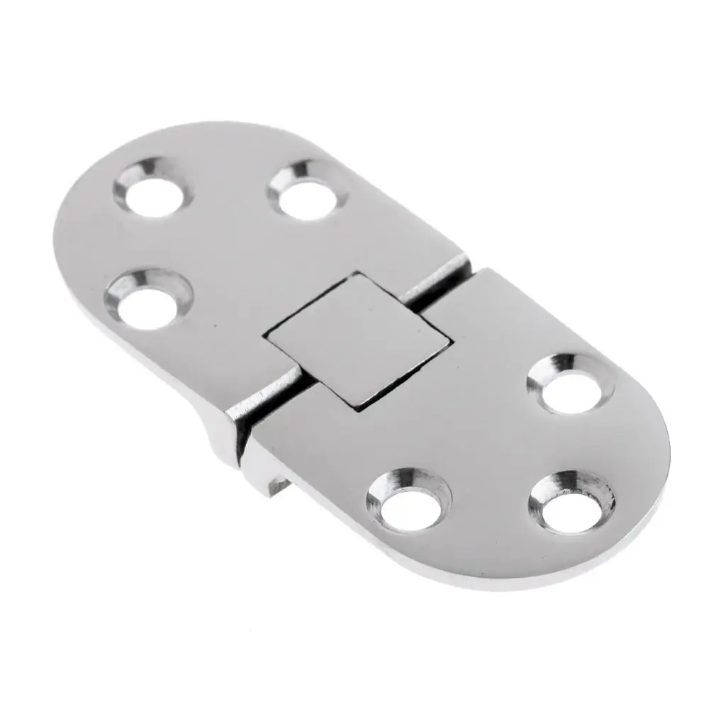 

Silver Stainless Steel Mirror Polished Yacht Flush Strap Hinge with 6 Holes