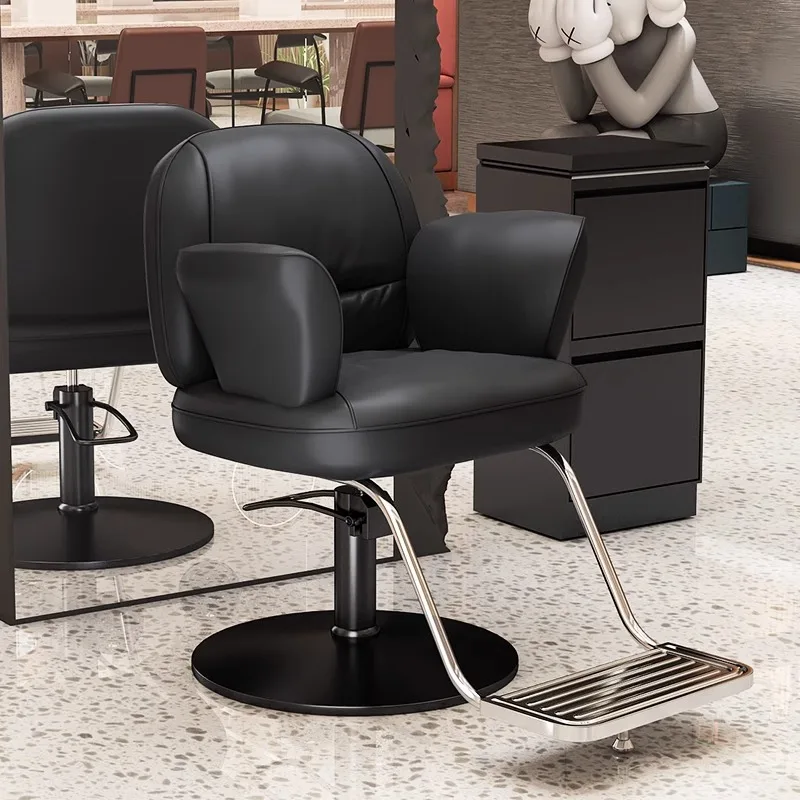 Facial Barber Chairs Hairdressing Metal Cosmetic Stool Swivel Chair Barbershop Salon Ergonomic Silla De Barbero Salon Furniture