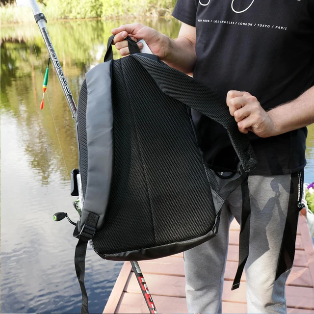 Mochila De Pesca MoKo 40L Con Portacañas | Impermeable | Compartimento Ajustable | Para Senderismo Y Camping | Regalo Hombres