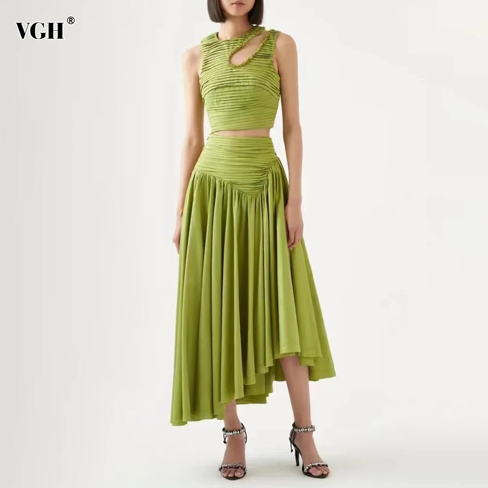 Round Neck Sleeveless Hollow out Bandage Set main image 1
