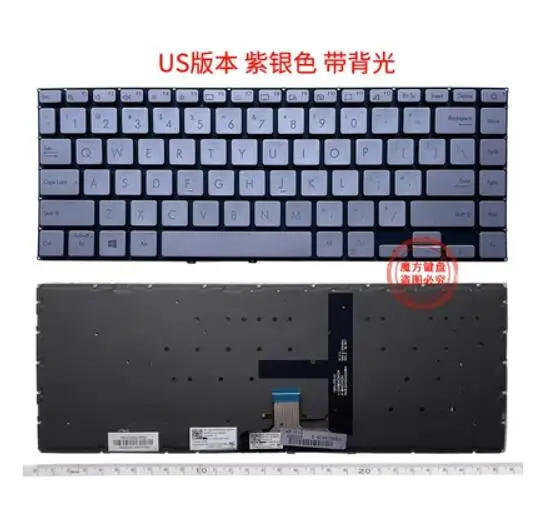 

Новая Серебристая клавиатура с подсветкой для ASUS ZenBook 14 UX435 UX435E UX435EGL UX435EAL U4800/EGL US