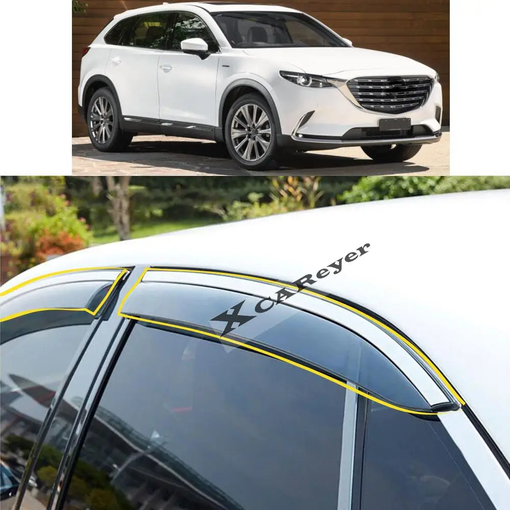 

Стикер для кузова автомобиля, для MAZDA CX-9 CX9 2016 2017 2018 2019 2020, пластиковое стекло, ветрозащитный козырек, защита от дождя и солнца