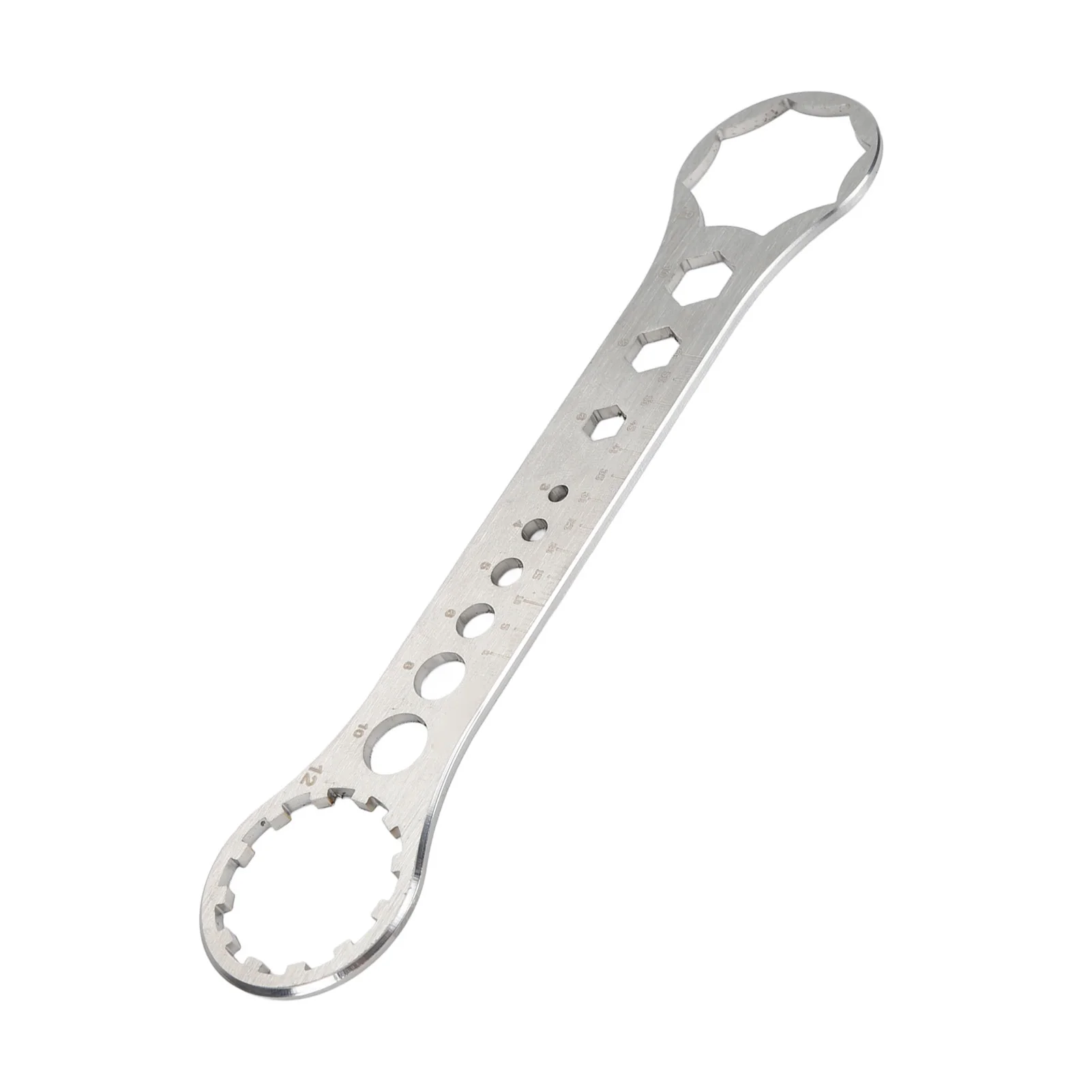 자전거 프론트 포크 수리 도구 스테인레스 스틸 8T-12T 캡 제거 및 설치 렌치 스패너 도구(산악 자전거용)