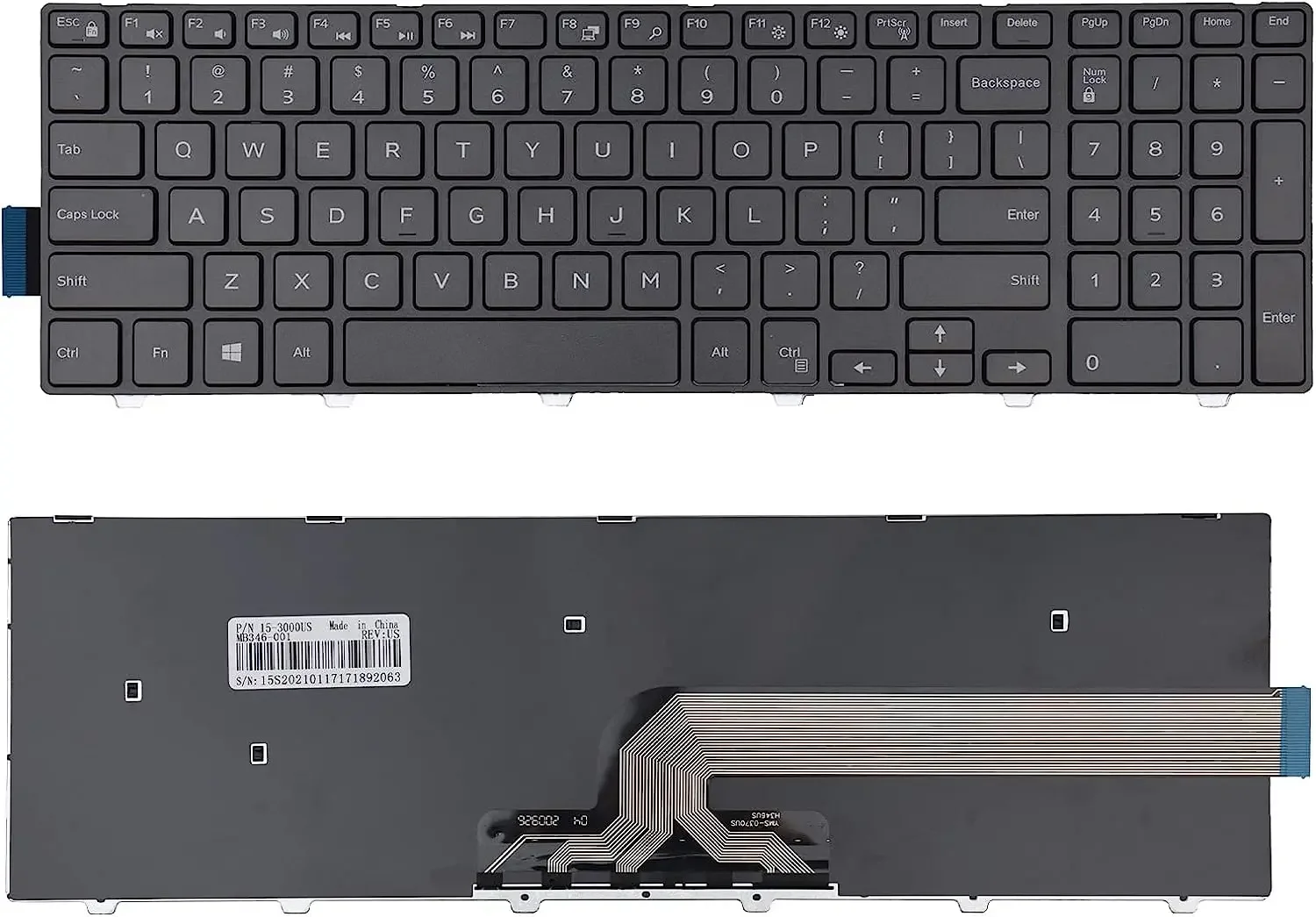 New US Non-backlit Keyboard For Dell Inspiron 15-3878 5552 5557 Vostro 15-3558 - Foto 6