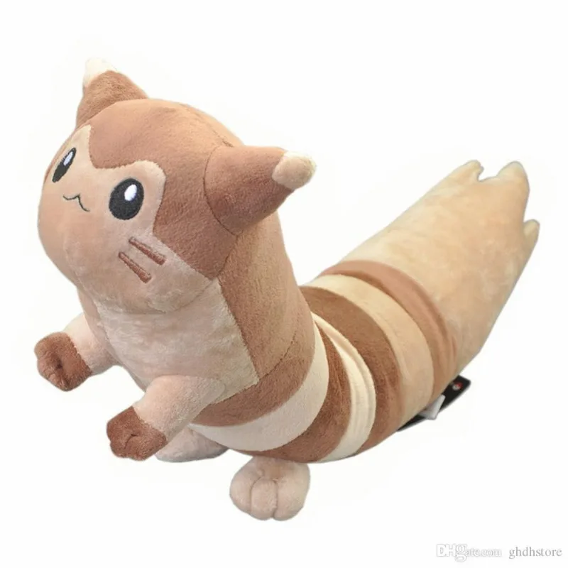 POKEMON Sentret Plush Doll Toy Cartoon Large 45cm Long Long-Tailed Rats Rats With Skeleton Bendable Plush Anime Sentret Doll Toy 22cm pokemon dragonair plush toy medium fast dragon standing fast dragon cartoon yellow hackle dragon with good guy headset doll