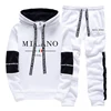 New in Men's Tracksuit Popular City Printing Casual Hooded Sweatshirts 2 Piece Set Daily Black White Clothing Men Jogging Set 3