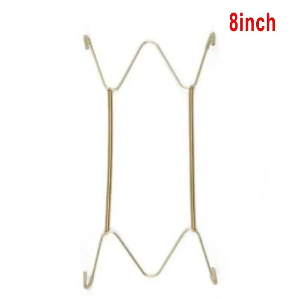 5 גדלים תליוני צלחות מקושטים לתצוגה על הקיר, תליוני צלחות בלתי נראים, תליוני צלחות מתכווננים עם קפיצים, תושבת קפיצים זהב לקישוט הבית