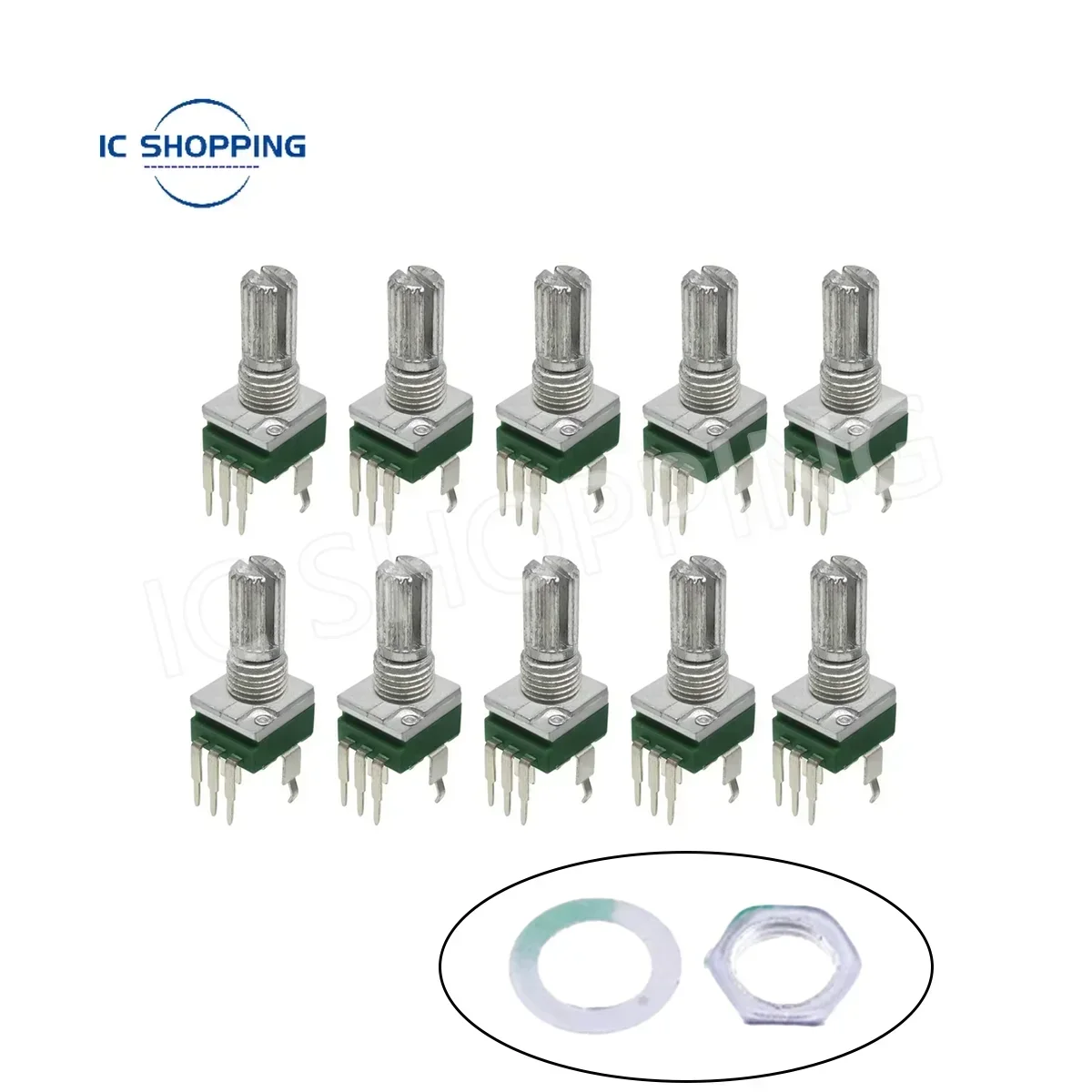 Linear Potentiometer Rotary Potentiometer Trimmer Potentiometer Electronic Components 10PCS RK097 precision potentiometer vertical single link shank length 15mm gearless 3-pin B2K B5K B10K B20K B50K B100K B500K B1M