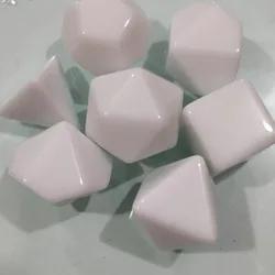 7 - Piece Black and White Rounded Dice Set (2)