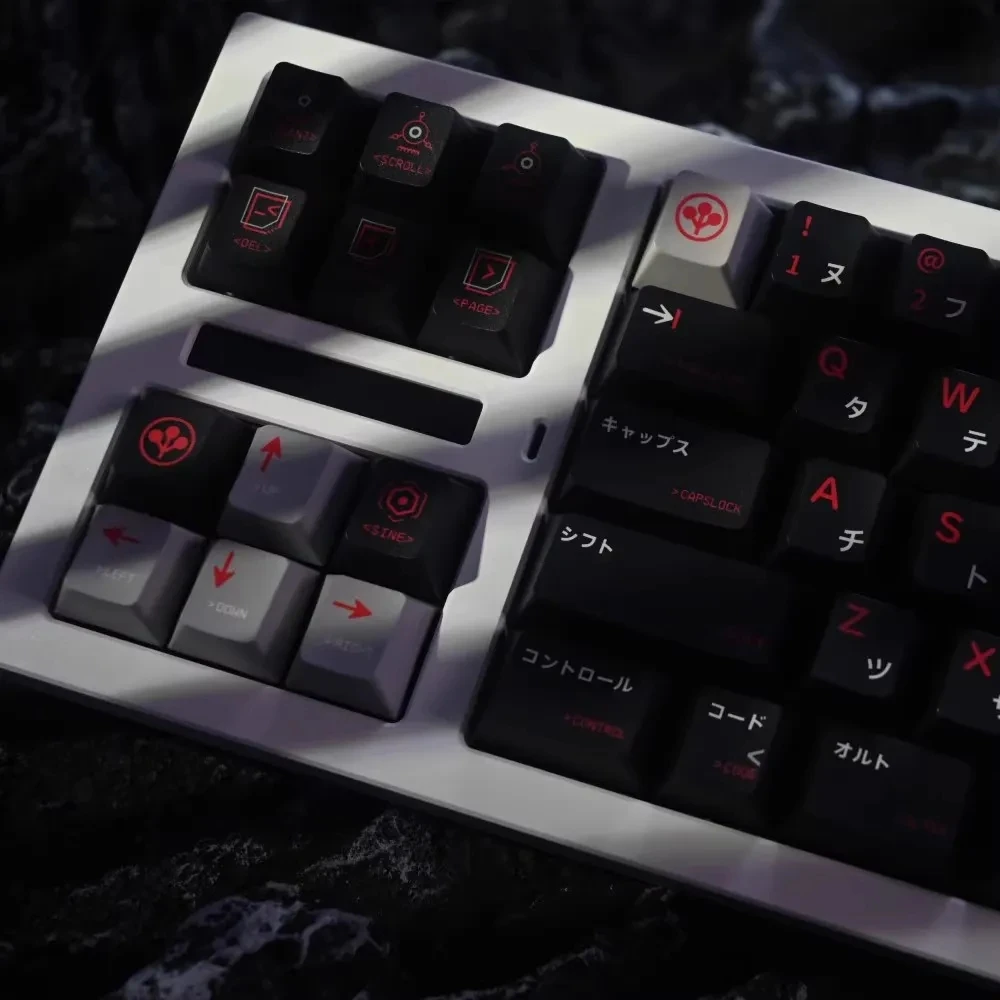 Arasaka-keycaps Anime Gaming Pbt Sublimação de Tintura Preto Vermelho Perfil Cereja Cbpk 2077 Keycap para Switch mx 143 Chaves - Imagem 3