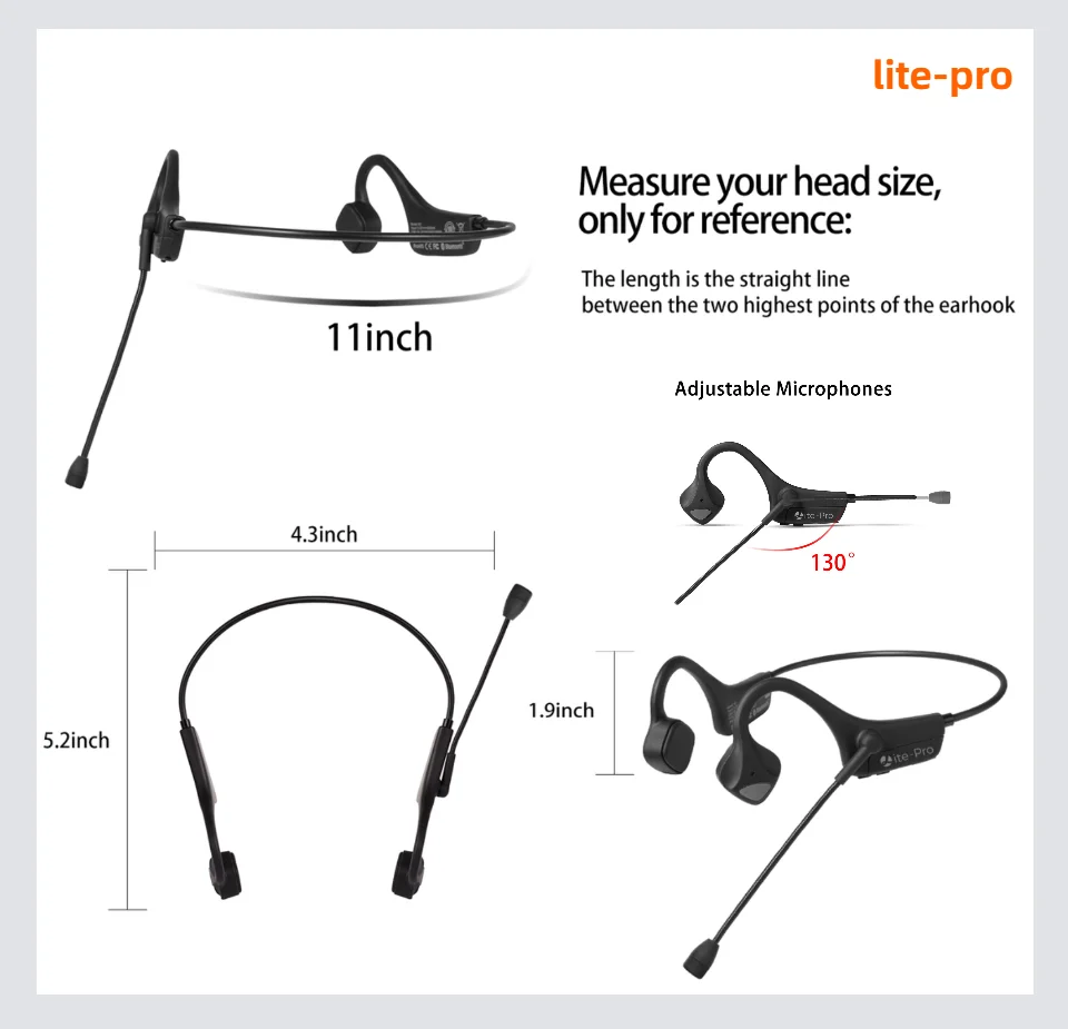 Knochenschallkopfhörer, kabelloses Bluetooth-Headset, Gaming-Kopfhörer, Schnellladefunktion, Arbeitskopfhörer mit Mikrofon_voghion.com