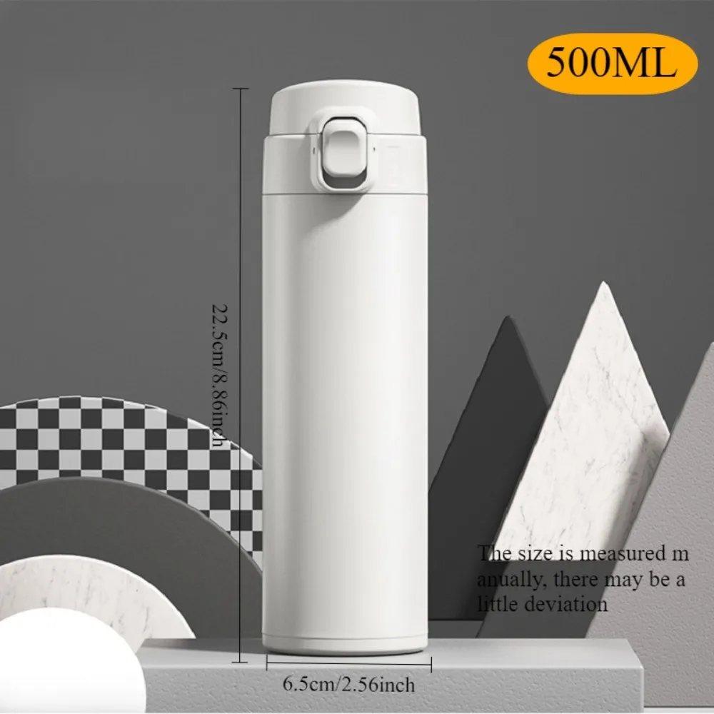 Water Bottle Insulated Mug Stainless Steel Tritan Material 500M 16 Oz Leakproof BPA Free Suitable for Hot Cold Drinks