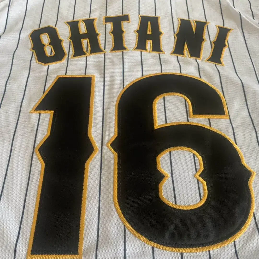 Baseball jerseys Japan OHTANI Jersey Sewing Embroidery Outdoor sportswear Cheap high-quality Hip Hop Black White stripe