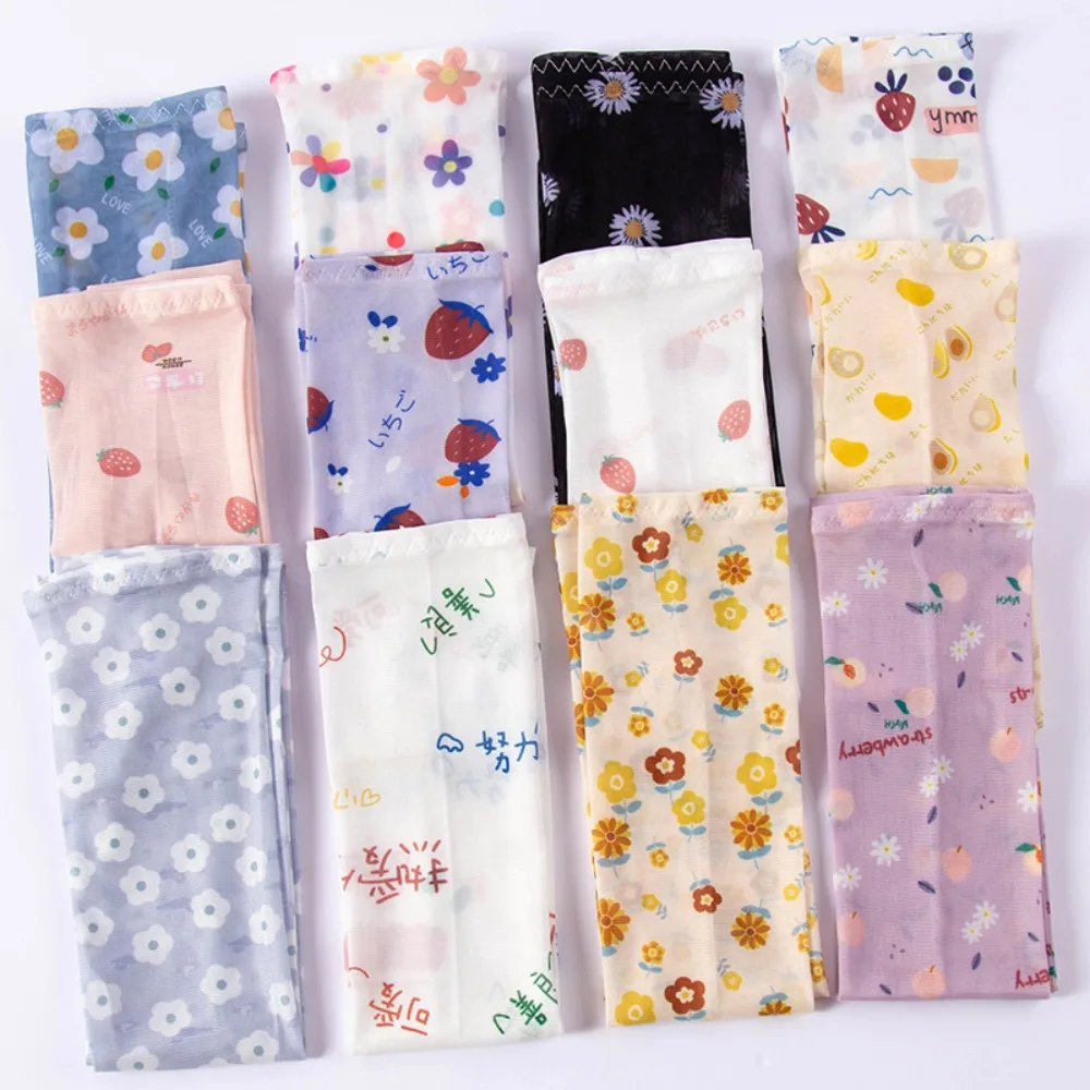 

Ice Silk Armband Gloves Soft Sun Protection UV Protection Ice Sleeve Sunscreen Sleeve Mesh Printing Sleeve Printed Ice Sleeve