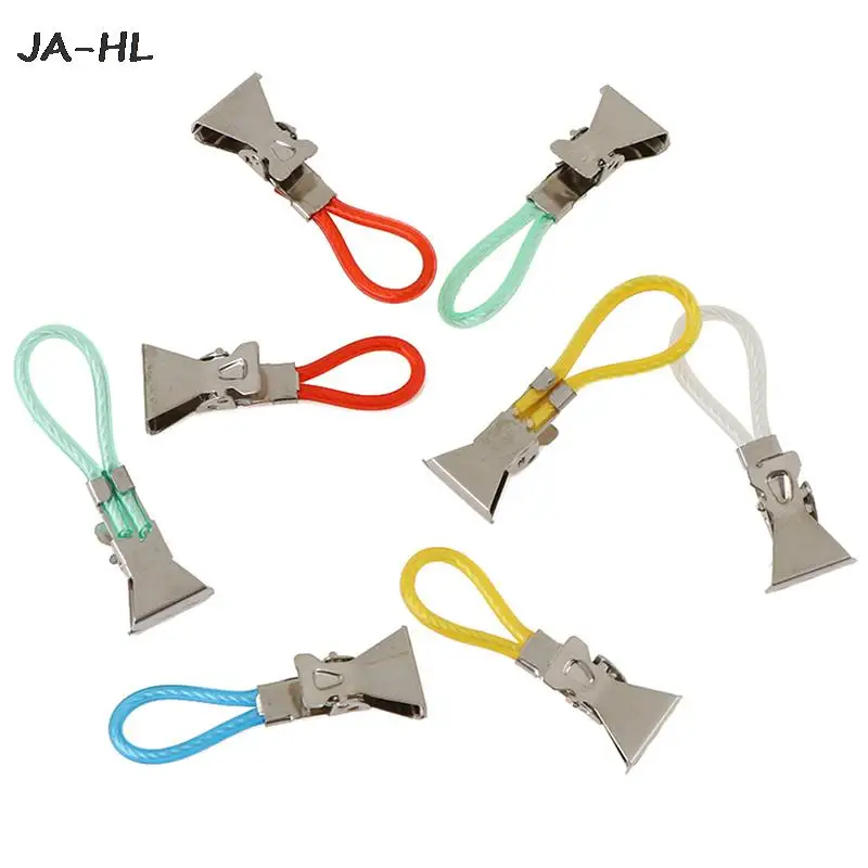 

8Pcs/Set Clothes Pegs Metal Stainless Steel Clothespins Colorful Laundry Tea Towel Hanging Clips Loops Kitchen Bathroom Storages