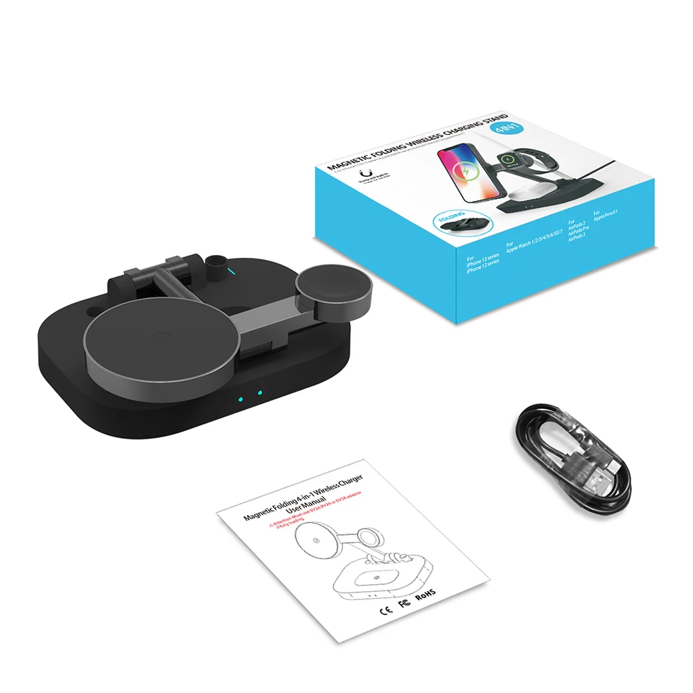 Fdgao Dobrável em Carregador sem Fio Magnético para Iphone 13 12 para Apple Assista se Airpods Pro Apple Lápis Carregador Titular 11 Computers & Electronics
