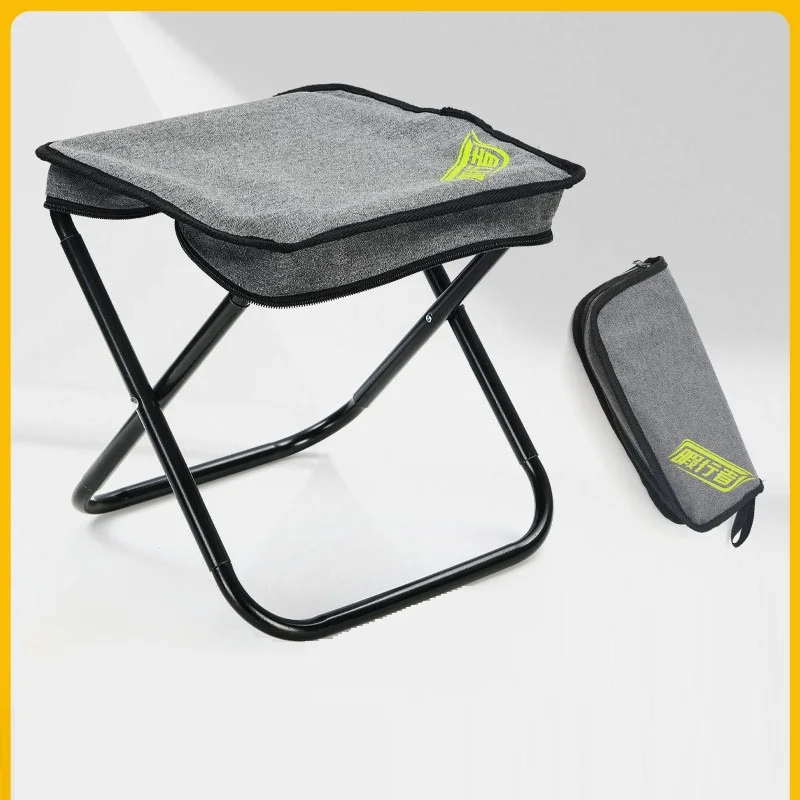 Folding Stool Outdoor Camping Chair Portable Ultralight Stainless Steel  Handbag Pocket Little Mazar Nature Hike Fishing Tourist