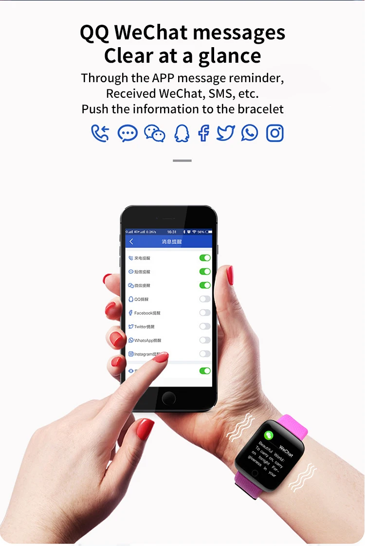 116Plus Smart Watch Bluetooth Sports Wristwatches Smartwatch Smart Bracelet Clock Fitness Tracker Christmas Gift For Android IOS