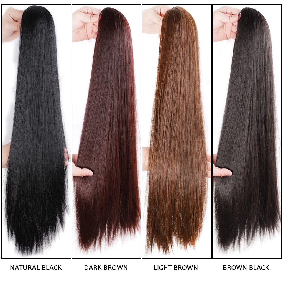18Inch Synthetic Straight Claw Clip On Ponytail Hair Extension  Ponytail Extension Hair For Women Pony Tail Hair Hairpiece