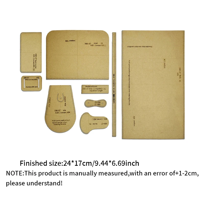 Leather Shoulder Bag Template Set 5