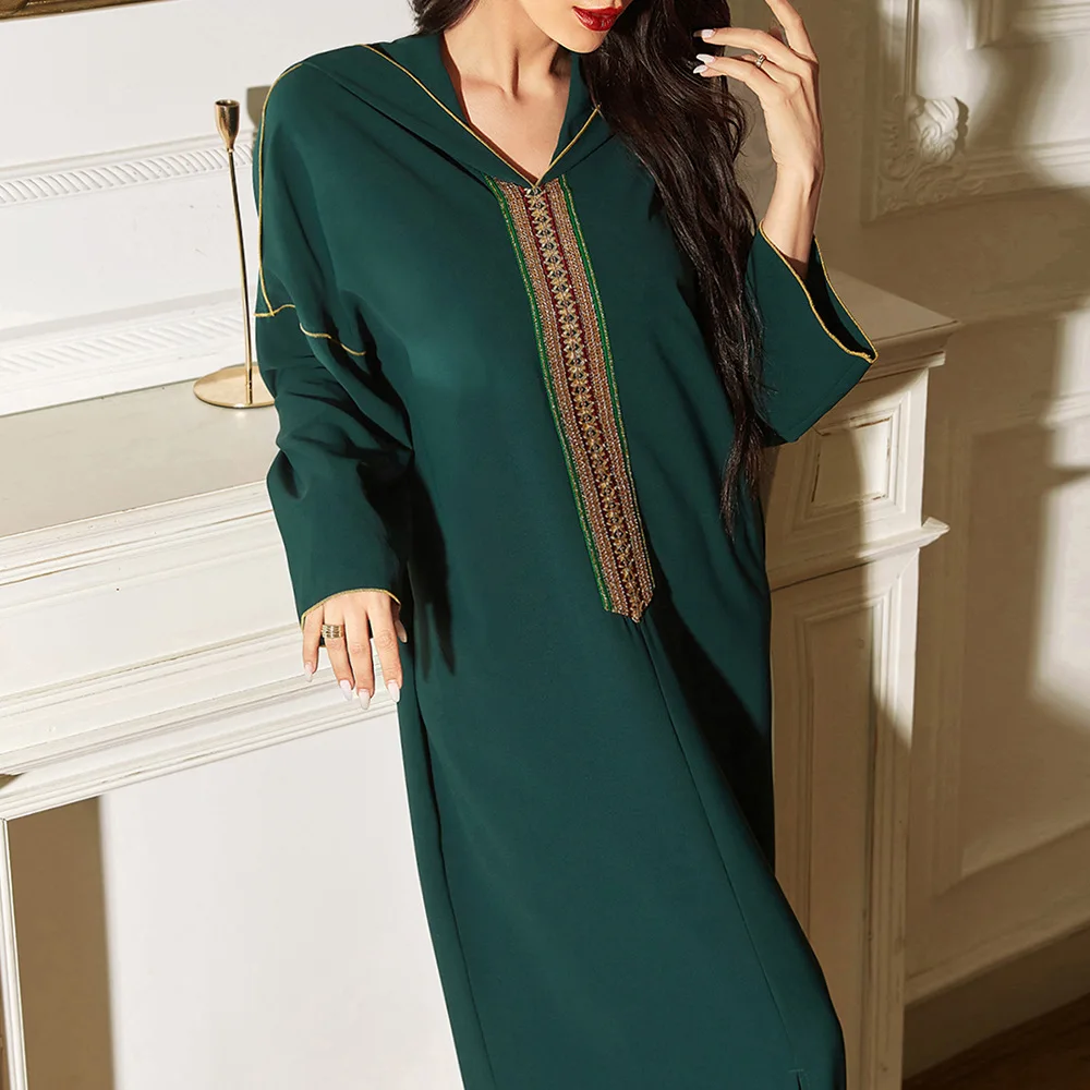 

Ramadan Kaftan Dubai Abayas 2022 Turkish Muslim Fashion Islamic Clothes Hooded Dress Women's Robe Moroccan Long African Dress