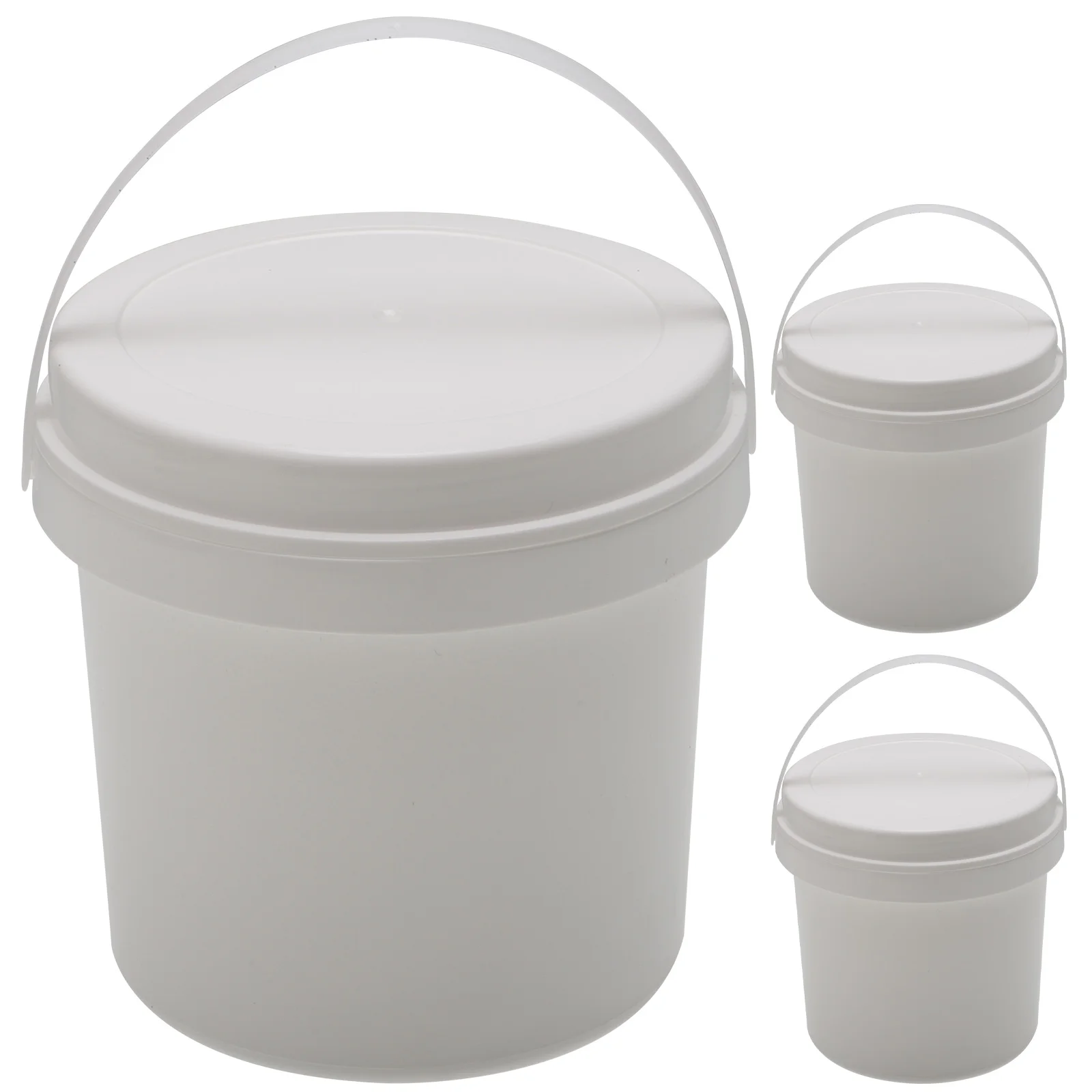 

Plastic Pails Lid Food Grade Storage Bucket 1L Water Bucket Handle Paint Pigment Bucket Pet Treat Containers Ice Cream