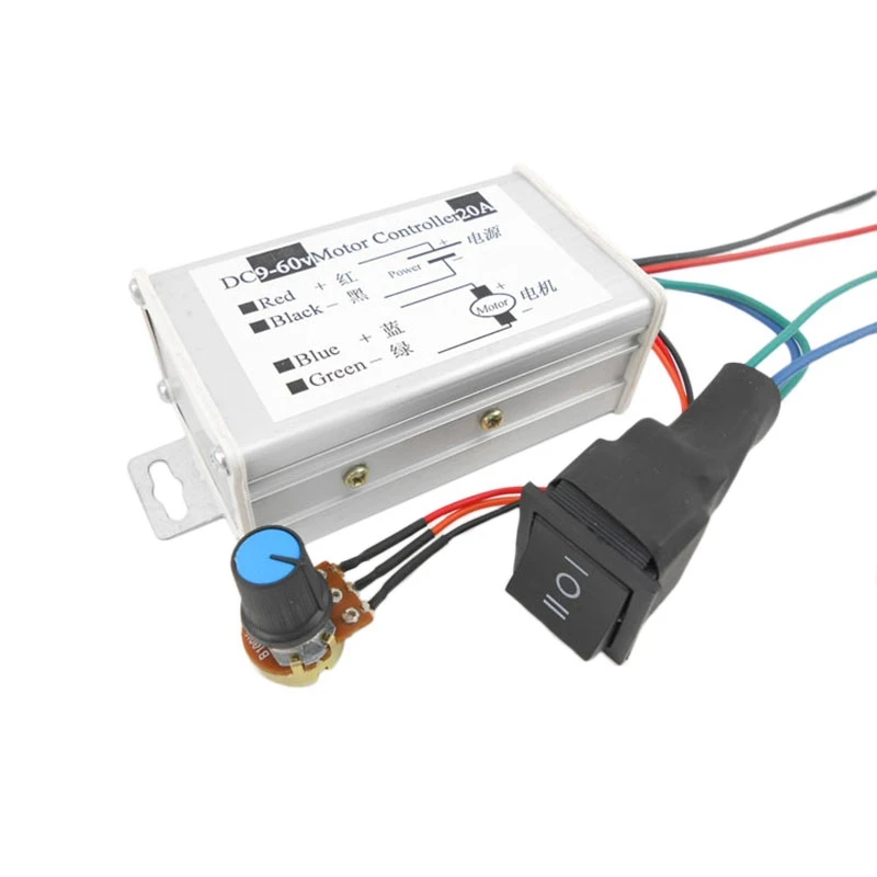 

PWM Driver Reversible DC 9-60V 20A PWM DC Motor Driver Speed Controller 12V 24V 36V 48V 60V PWM Control Board