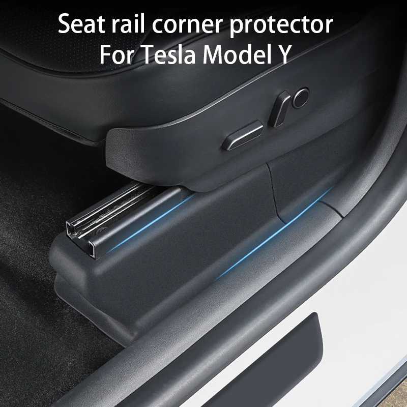 

Outer Seat Track Cover For Tesla Model Y 2020-2023 Front Rear Seat Slide Rail Anti Kick Protector Pad Car Interior Accessories