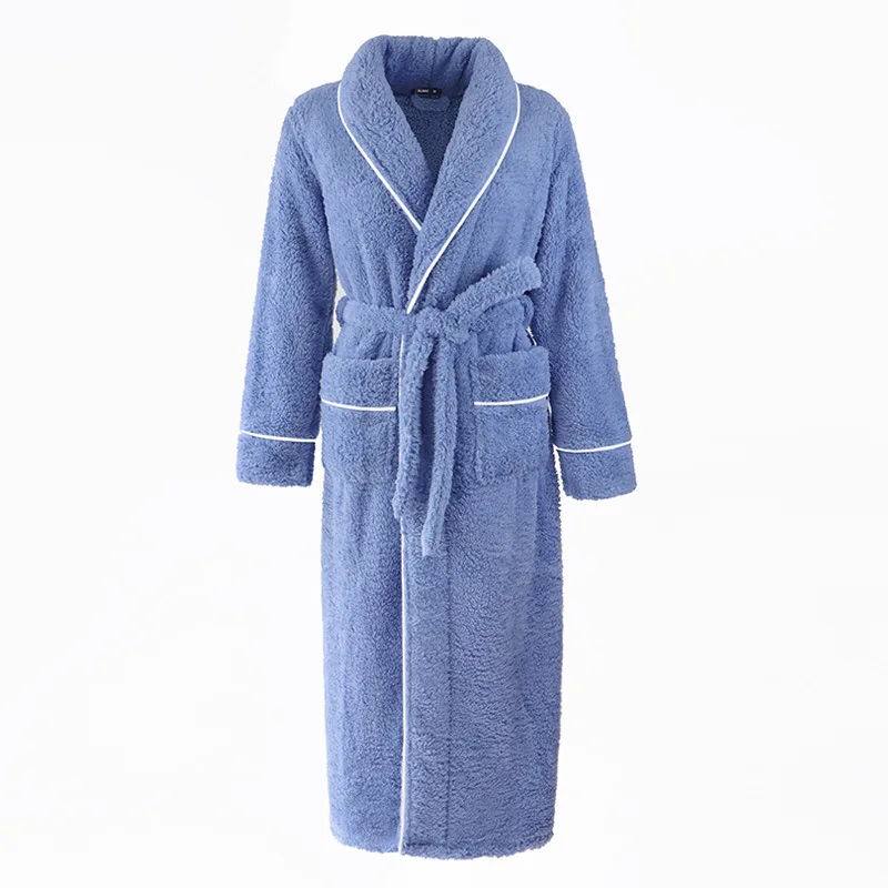 Men Winter Extra Long Flannel Warm Bathrobe Plus Size Thick Coral Fleece  Bath Robe Women Lounge Spa Dressing Gown Cozy Sleepwear - AliExpress  200574005