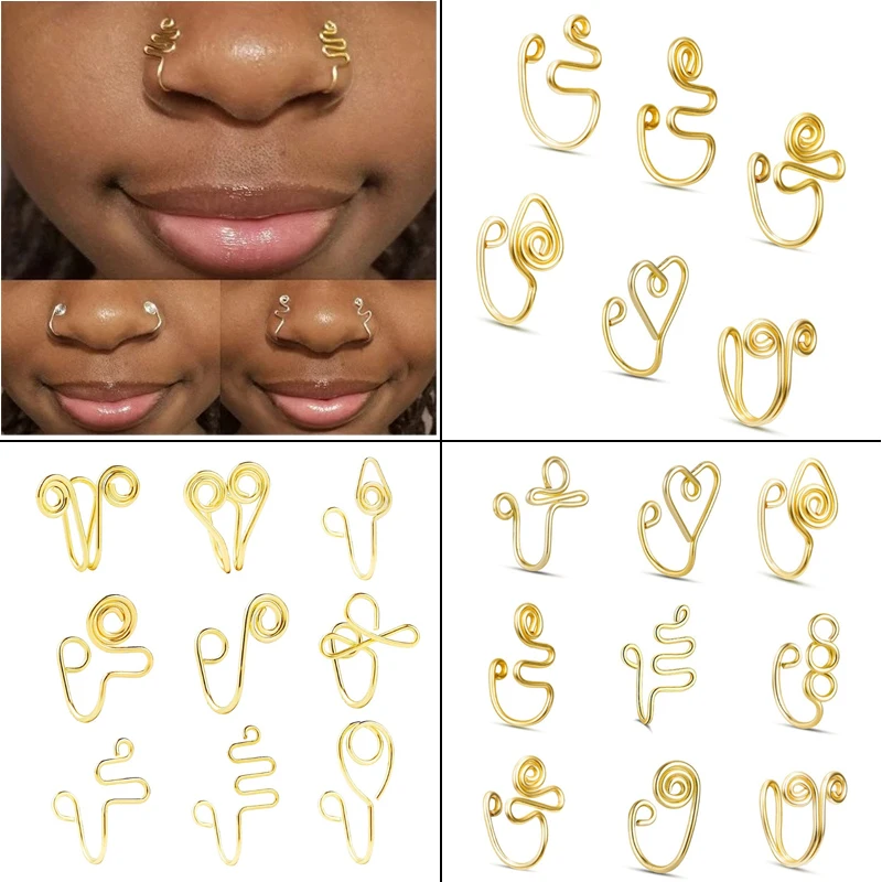 Nose Sleeve Nose Rings Clip On Faux Piercing Jewelry nose rings piercing jewelry body piercing jewelry body jewelry