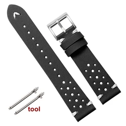 Breathable Nylon Sailcloth Waterproof Quick Release Watch Strap - Men's Wristband Accessory - 20mm (Black)