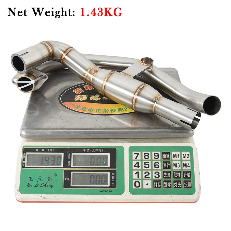 Motorcycle Exhaust Muffler Escape Moto Bike Tube Stainless Steel Front Middle Link Pipe Slip On For SUZUKI HAOJUE DR150S DR160 - Image 6