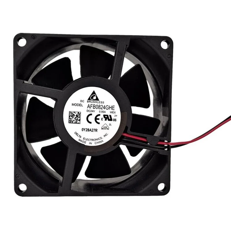 Ventilador por Atacado: Delta Afb0824ghe Velocidade 6800 24v 0.95a 8038 Dois Fios Duplo Bola Ventilador de Refrigeração - Imagem 2