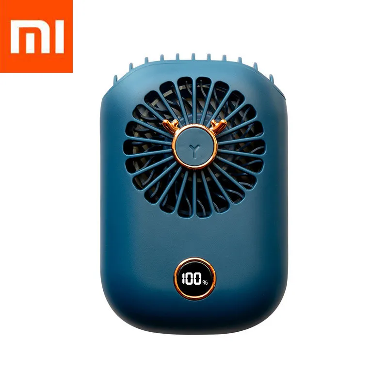 Шейный мини-вентилятор Xiaomi usb-кулер с зарядкой портативный бесшумный