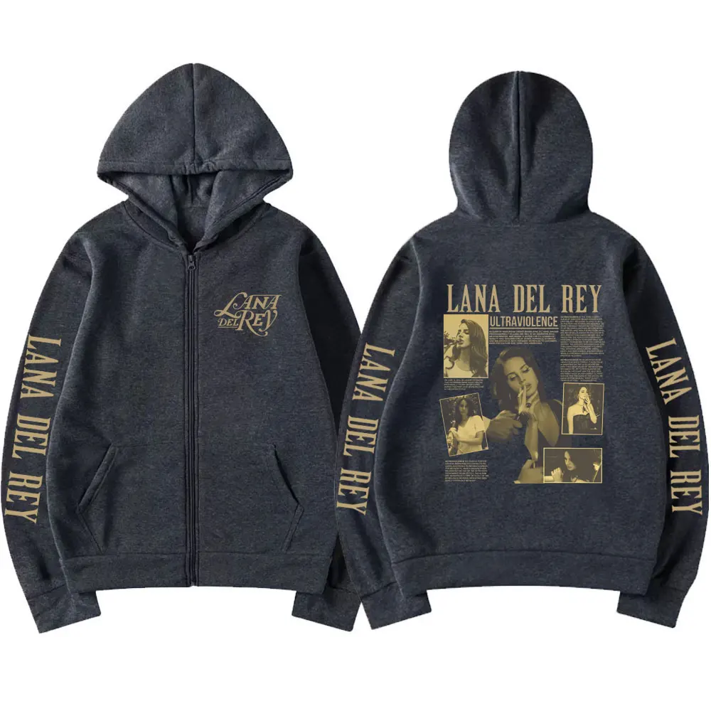 Del Rey Zip up Hoodie Ultraviolence Music Album Hooded Sweatshirt