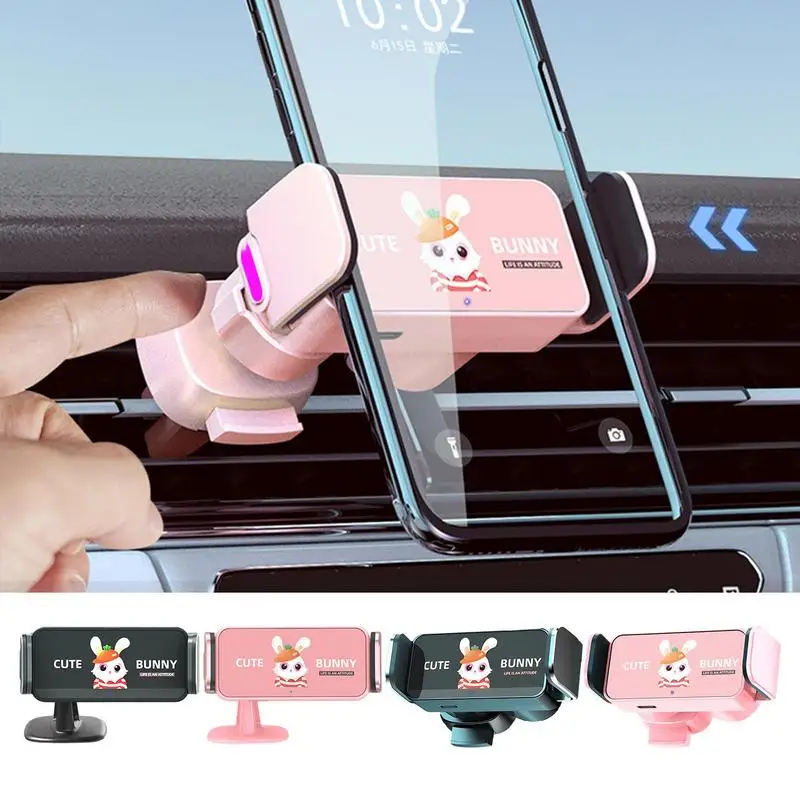 

Car Phone Holder Cute Cartoon Car Air Vent Phone Holder Adjustable Secure & Easy To Use Car Dashboard Air Vent Cell Phone Holder