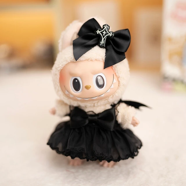 Labubu Idol Mini Plush Doll Clothes – Dark Devil Sling Dress & Xmas Party Outfit, Perfect Collectible Gift 4