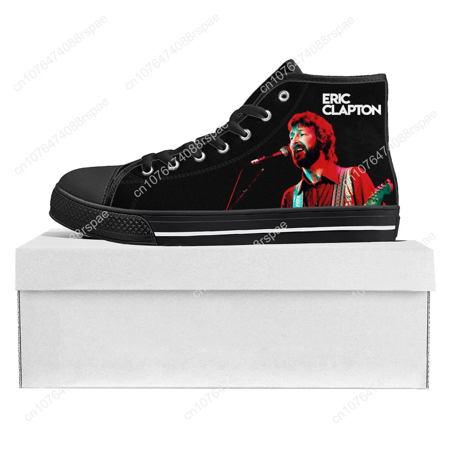 Eric Clapton Rock Musician Guitar High Top High Quality Sneakers Mens Womens Teenager Canvas Sneaker Couple Shoe Custom Shoe