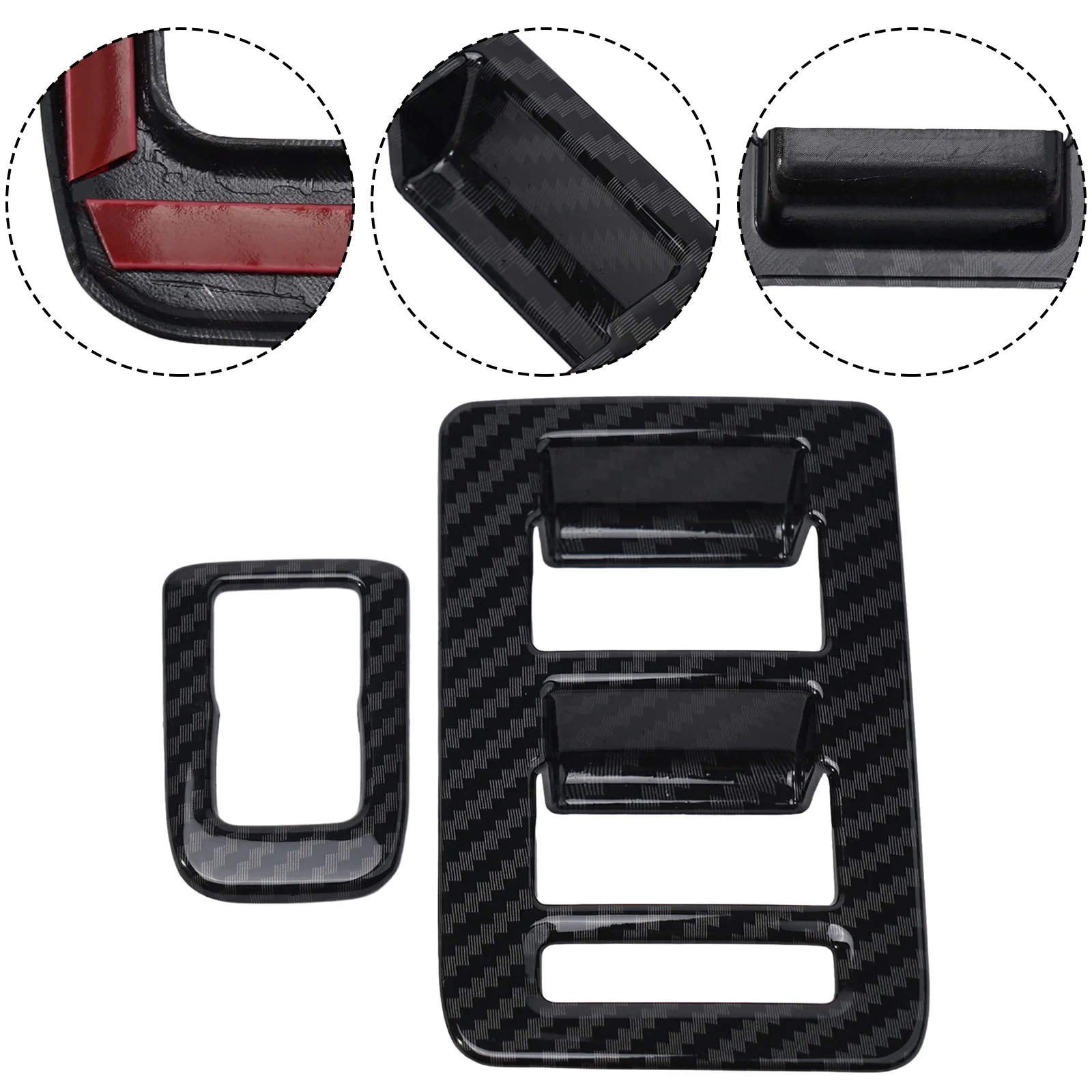 High Quality Switch Trim Cover ABS Accessories Decorative Frame Window Control Button Cover Carbon Fiber Decoration