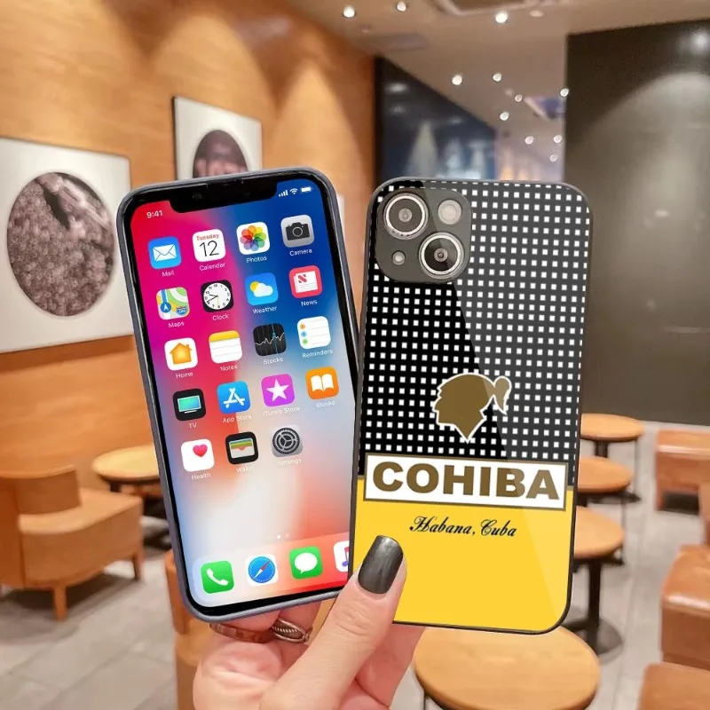 Custodia Per Smartphone Cuba Cohiba Per Iphone 14 13 12 11 Pro Max X Xr Xs 8 7 Plus Cover Per Telefono In Vetro Liquido Funda