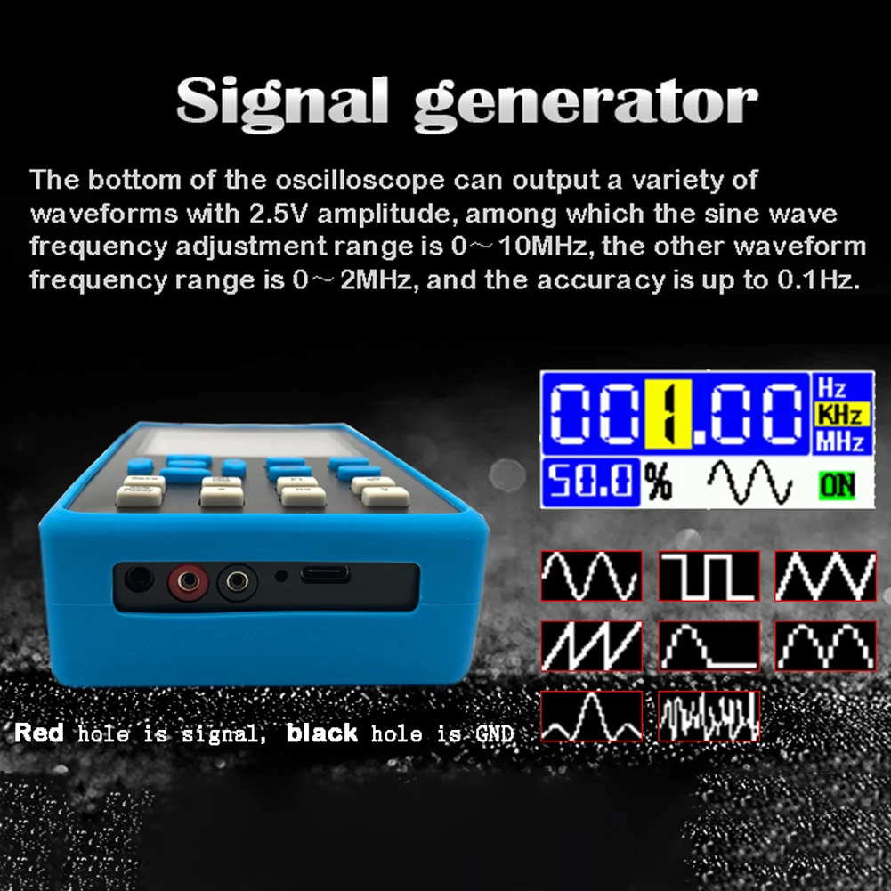 DSO2512G 120M Bandwidth 500MSa/s 2 In 1 Dual Channel Oscilloscope 10mV Minimum Vertical Sensitivity FFT Spectrum Analysis 3