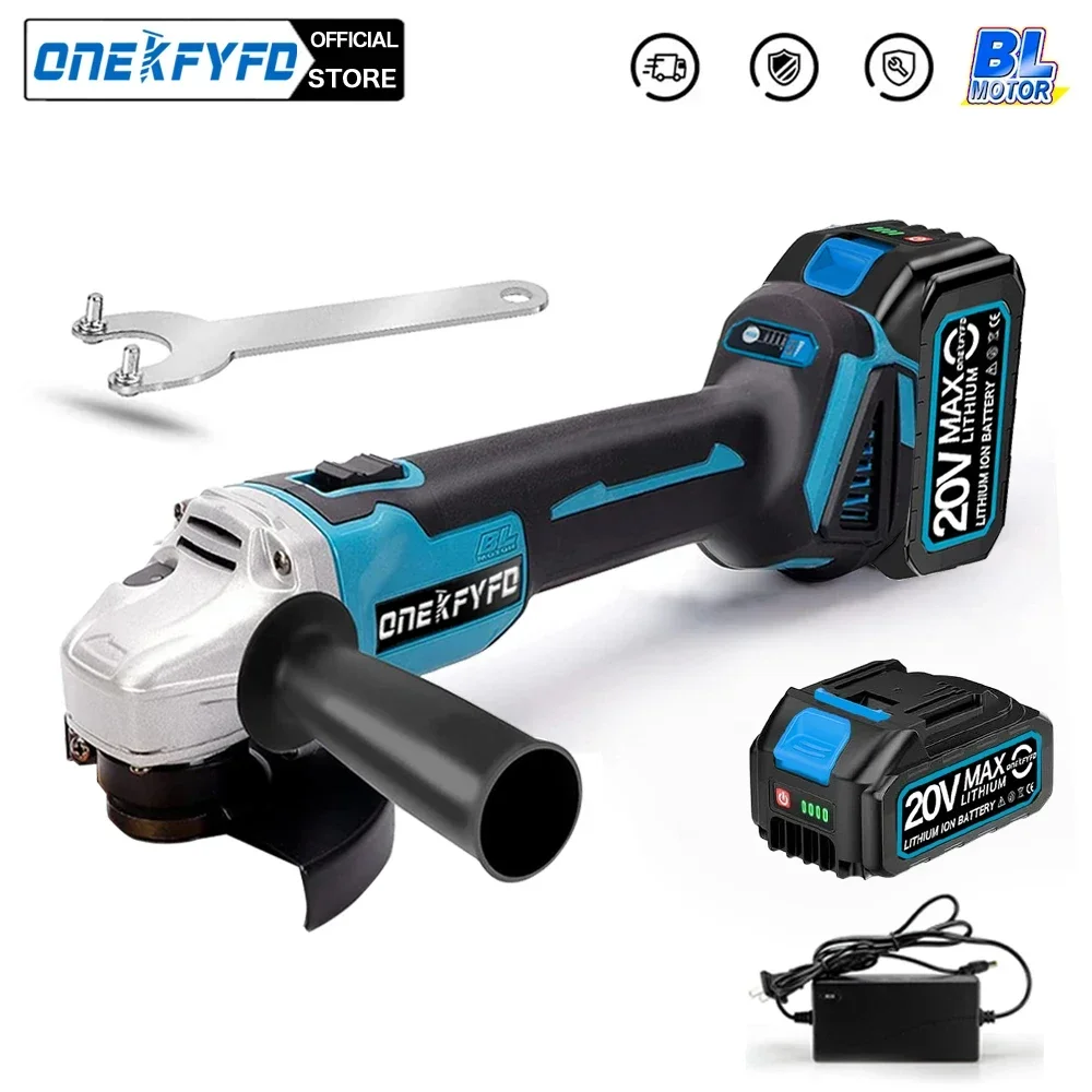 125mm Cordless Brushless Rechargeable Electric Angle Grinder Grinding Machine DIY Woodworking Power Tool For Makita 18V Battery