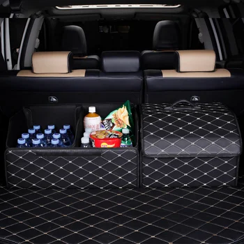 Car Trunk Organizer Box Large Capacity Auto Multiuse Tools Storage Bag Stowing Tidying Leather Folding For Emergency Storage Box 2