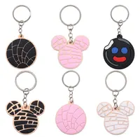 New Arrival 1pcs Miniso Cartoon Disney Mickey Head Shape PVC Keyrings Decoration Key Holder Soft Keychain Ornament Home Supplies 1
