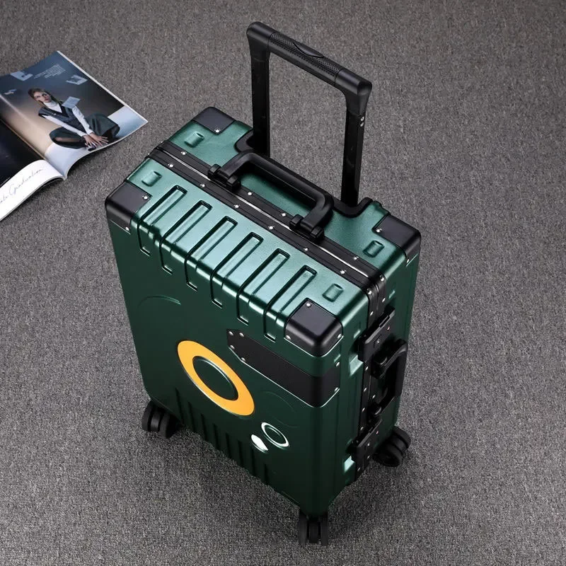 Aluminum Frame Suitcase With Silent Wheels And Combination Lock_voghion.com