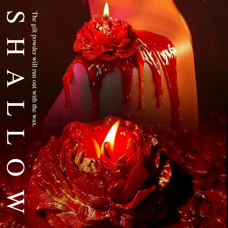 Low Temperature Candle Wax Peony Rose Heart Candle SM Sex Toys for Adult Couple Relaxation Drip Candles Romantic Passion Play