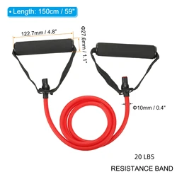 Versatile Resistance Bands with Handles for Strength Training at Home (Red 20Lbs)